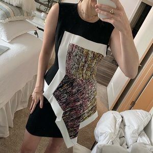 BCBG multicolored fitted cocktail dress